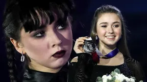Валиева в образе Уэнсдэй из семейки Аддамс: мастерское перевоплощение и купание в море игрушек. Гала-шоу ЧР: фото