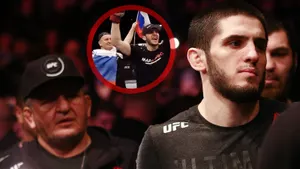 Отец Хабиба вышел в клетку UFC с двумя флагами России: в один обернулся, другим махал. Это был дебют Махачева в США